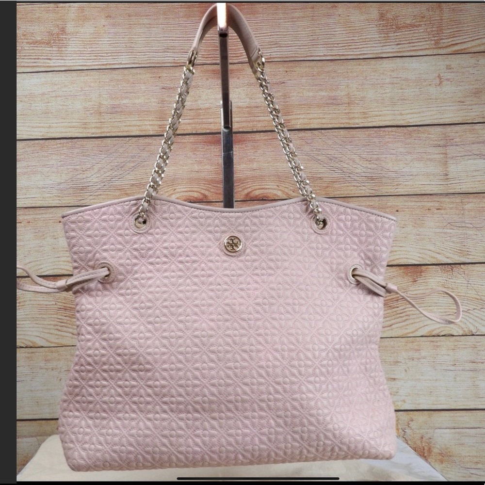Tory Burch Bryant Quilted leather floral tote